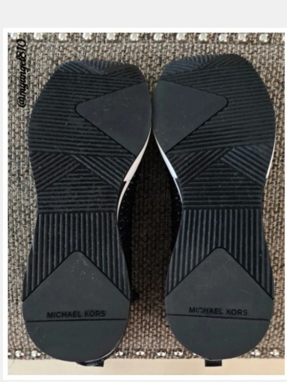 Michael Kors Black Crystal-Knit Skyler Bootie, Size 10